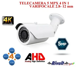 TELECAMERA BULLET VARIFOCALE 2.8 12 MM 5 MPX 4 IN 1 IR 50 METRI UTC 4 IN 1