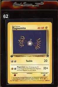1a Edición Magnemite 60/82 Tarjeta Pokémon Equipo Cohete Casi Nuevo - Imagen 1 de 2