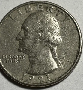1991 D Washington cuarto carpeta relleno circulado - Imagen 1 de 3