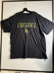 Fanatics Black LA Dodgers Men’s T-shirt With Camo Print Logo Size 2XL - Picture 1 of 4