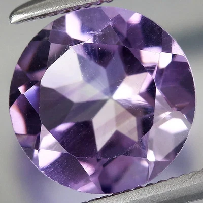 Piedra preciosa natural 1,69 quilates de ancho 8 mm redonda lavanda sin tratar amatista púrpura, Urugua Foto 1 de 4