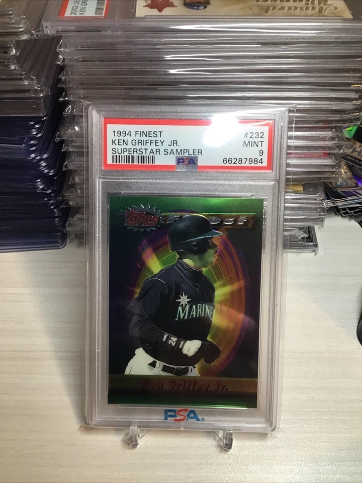 1994 Topps Finest #232 KEN GRIFFEY Jr HOF PSA MINT 9 SUPERSTAR SAMPLER LOW POP - Image 1 of 3
