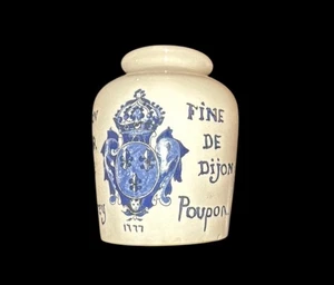 VINTAGE Grey Poupon Mustard Ceramic Stoneware Crock Jar Sarreguemines France - Picture 1 of 5