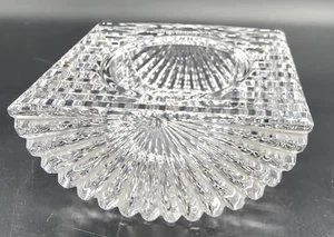 Vintage "Vide Poche"  French Cut Crystal Trinket Dish Candle Holder Tea Light 4" - Picture 1 of 7