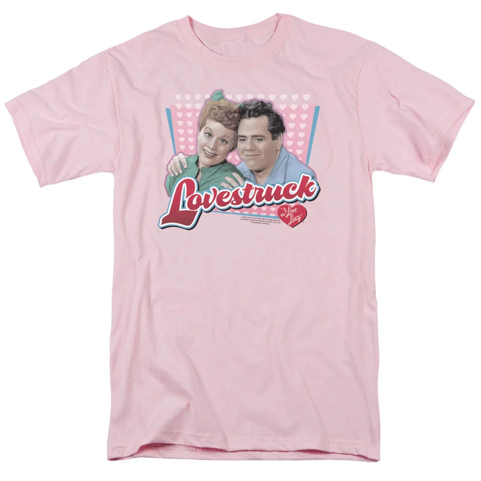 I Love Lucy Lovestruck Mens T Shirt Pink Officially Licensed - Image 1 of 1