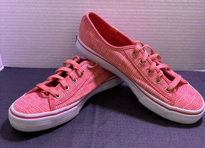 Keds x EOS Limited Edition Sneaker Pink/Coral/White Wms 7 Good Pre-Own Condition - Image 1 of 4