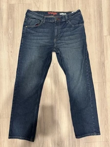 Wrangler Boys Jeans Size 16 Husky Medium Wash Mid Rise Denim Straight Tough - Picture 1 of 10