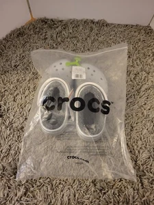 Crocs Baya Lined Printed Clog Silver Metallic Unisex Size Mens 6 Womens 8 - Picture 1 of 10