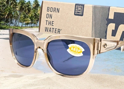 COSTA DEL MAR blonde crystal/gray WATERWOMAN 2 polarized 580P sunglasses NEW! - Image 1 of 4