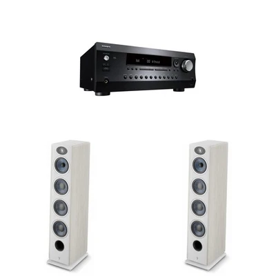 Paquete de altavoces de pie Focal Vestia No3 de madera clara y receptor AV Foto 1 de 4