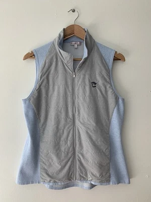Peter Millar Golf Vest Women Sz XL Zip Hybrid Gray Quilted And Cotton Blend Back - Image 1 of 4