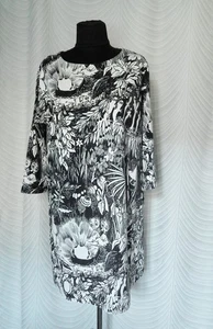 Moomin by Martinex  Size XL 3/4 Sleeve  Jersey  Dress White Black - Picture 1 of 7