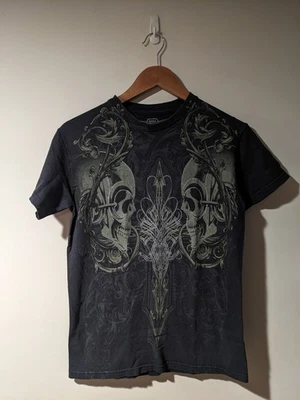 Camiseta Pequeña Negra Esqueleto Calavera Lucha Elite Y2K MMA De Colección Foto 1 de 4