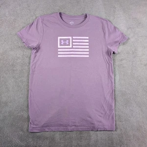 Under Armour T-Shirt Damen Medium Misty Purple Freedom Flag Grafik Loose Fit - Bild 1 von 7