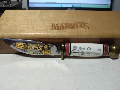  Cuchillo Trailcraft 100 Aniversario MARBLES Gladstone Mich. M.S.A. Foto 1 de 4
