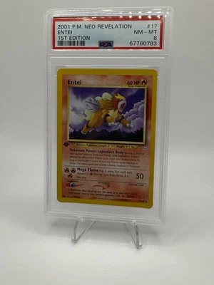 Entei 17/64 - 2001 Pokemon Neo Revelation 1st Edition - PSA 8 RC22 - Image 1 of 2