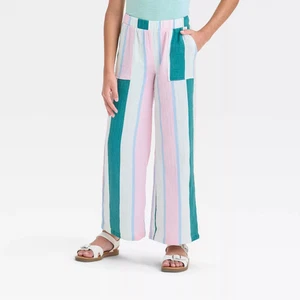 Grayson Threads Kids Big Girl Gauze Beach Pants - Stripe L - Picture 1 of 3