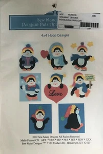 Colección de apliques de máquina de bordar Sw Many Designs pingüino amigos - Imagen 1 de 1