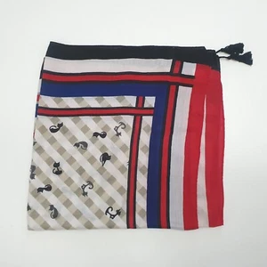 Mantón bufanda grande Lemon Tree para mujer estampado de gato negro blanco azul rojo borlas - Imagen 1 de 8