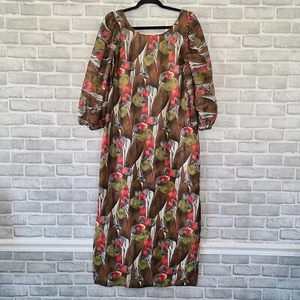 Maxi Vestido Vintage Kiyomi of Hawaii Mumu Años 60 70 Hawaiano Abstracto Floral - Imagen 1 de 9