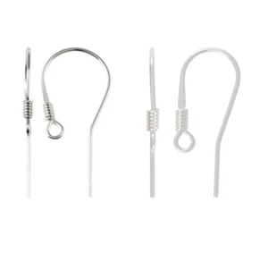 Pendientes de plata esterlina anzuelos de pescado con lazo de anillo * Hallazgos de joyería - Imagen 1 de 3