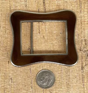 Sterling Silver Ladies WOOD INLAY Southwestern Belt Buckle--30g - Picture 1 of 5