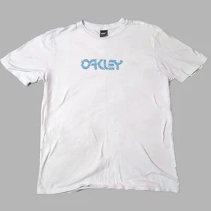 VINTAGE Oakley Shirt Mens Large White Spell Out Logo Graphic Tee - Picture 1 of 5