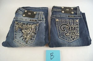 LOT (2) Miss Me JY5493S Skinny 27x32 w JP5775B Boot Women's Jeans 27x34 C231 - Picture 1 of 23