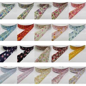 25mm Flower Bias Binding Cotton Floral Edge Trim 20 DESIGN BUY 1 2 4 Metres 034D - Picture 1 of 25