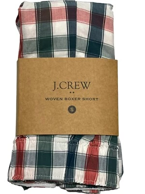 NUEVO CON ETIQUETAS J CREW Ropa Interior Boxer Talla S-M-L-XL Rojo Verde Azul Cuadros 100% Algodón #J4 Foto 1 de 4