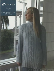 Ella Rae Modello Maglia - Maglione KFI Angora Cavo Extra 33,5"-41,5" - Foto 1 di 2