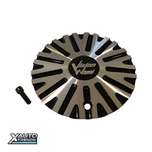 Vision Wheel 456 Xtacy Black Machine Silver  Wheel Rim Center Cap  Dia. 6-3/4" - Picture 1 of 2