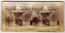 Antique Stereoscope Slide - 1887 Fountain, Hyde Park, London