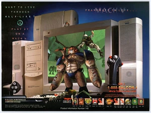 Anuncio impreso vintage 1998 Half Life Mach V Falcon PC original promoción póster arte - Imagen 1 de 4