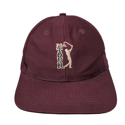 Sombrero PGA Tour Slideback Rojo Talla Única Bordado Correa de Cuero Sólido Foto 1 de 4