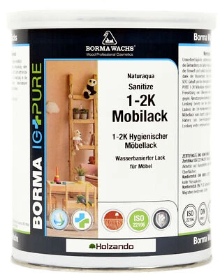 Sanitize Hygienischer Möbellack Holzlack Transparent Klarlack Acryl Lack 1L - Bild 1 von 4