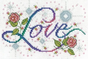 Counted Cross Stitch Kit ~ Design Works Inspirational Floral Love Sign #DW2875 - Picture 1 of 4