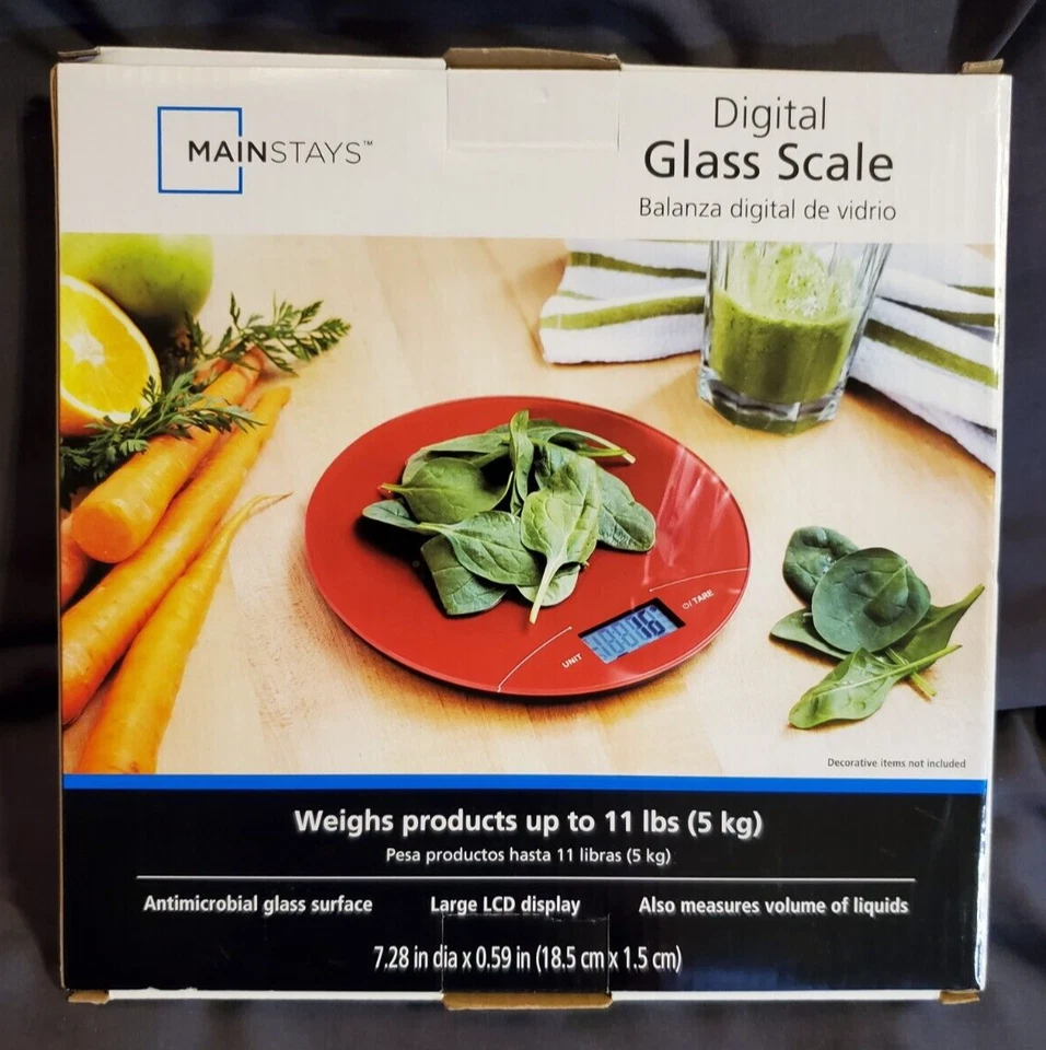 Mainstays Slimline Digital Food Kitchen Scale up 11 Lbs Black Ek9180wm Ek9470wm