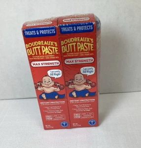 Boudreaux's Butt Paste Diaper Rash Ointment 4 oz Exp 3/26 Box, 2 Pack - Picture 1 of 7