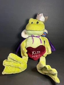 Toy Works Jumbo Plüschtier Stofftier Frosch Kröte Prinz mit Umhang Krone & Kiss Me Herz 27 Zoll - Bild 1 von 8