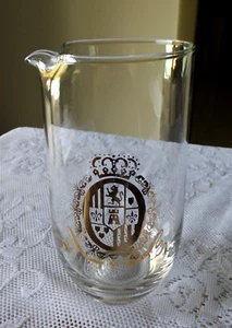 FEDERAL FINE GLASSWARE COCKTAIL PITCHER * GOLD BARONET COAT OF ARMS * 21 OZ. * - Picture 1 of 10