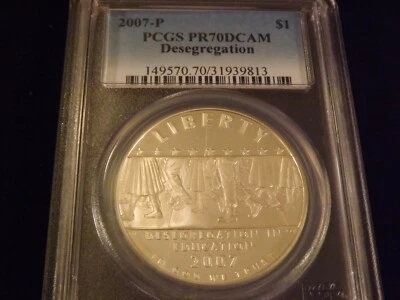 2007-P   $1        Desegregation         PCGS PR 70 DCAM - Image 1 of 2