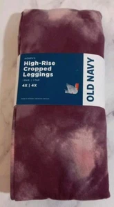 Old Navy Women's High-Rise Cropped Leggings Size 4X NWT Burgundy Pink - Picture 1 of 9