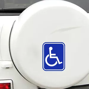 2PCS Disabled Sign Disability Mobility Parking Car Sticker PVC Decal for Au_IL - Picture 1 of 8