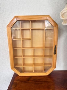 / Storage Shelf Box with Open door Vintage Small Wall Hanging Glass Door - Picture 1 of 7