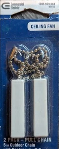 (2-Pk) Commercial Electric Indoor/Outdoor Rectangle Ceiling Fan Pull Chains 5" - Picture 1 of 2