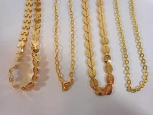 Gold Tone Chain Necklaces 18" Lot of 4 Different Styles As Shown in Pics - Picture 1 of 3