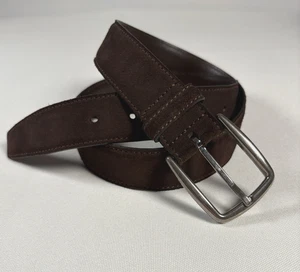 Ermenegildo Zegna Gürtel Herren dunkelbraun Wildleder Leder Größe 90/36 325 $ Italien - Bild 1 von 12