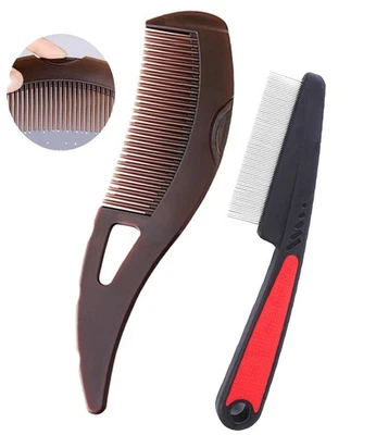 Dandruff Comb Fine Tooth Scalp Detox Comb Lice for Women, Men & Kids Stainles... Foto 1 de 4