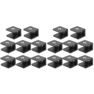 2 Count Laminate Clamp Travel Rack Shelf Support Black Bracket Angle Supports - Picture 1 of 12